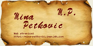 Mina Petković vizit kartica
